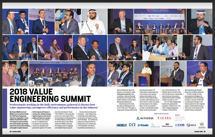 Big Project ME 2018 Value Engineering summit | Media | RIB CCS