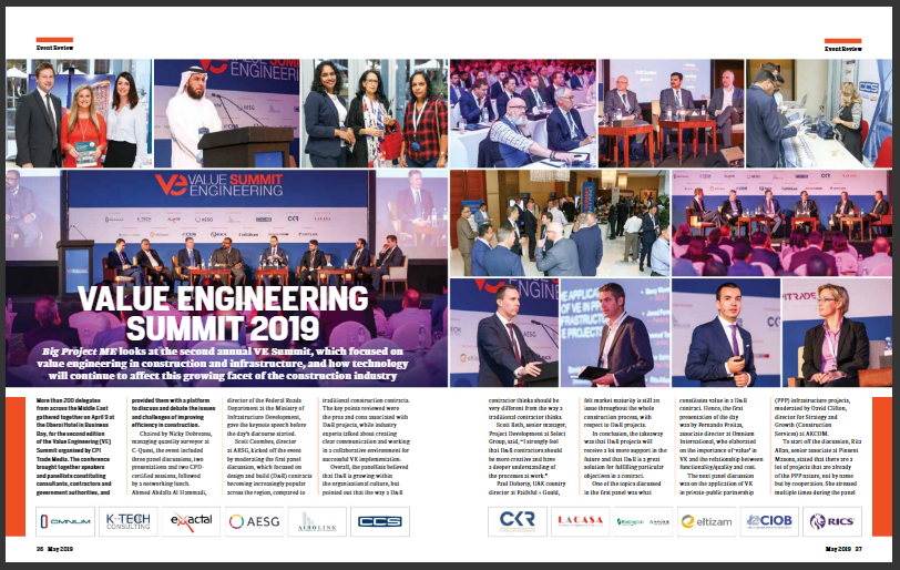 Big Project ME 2019 Value Engineering Summit | Media | RIB CCS